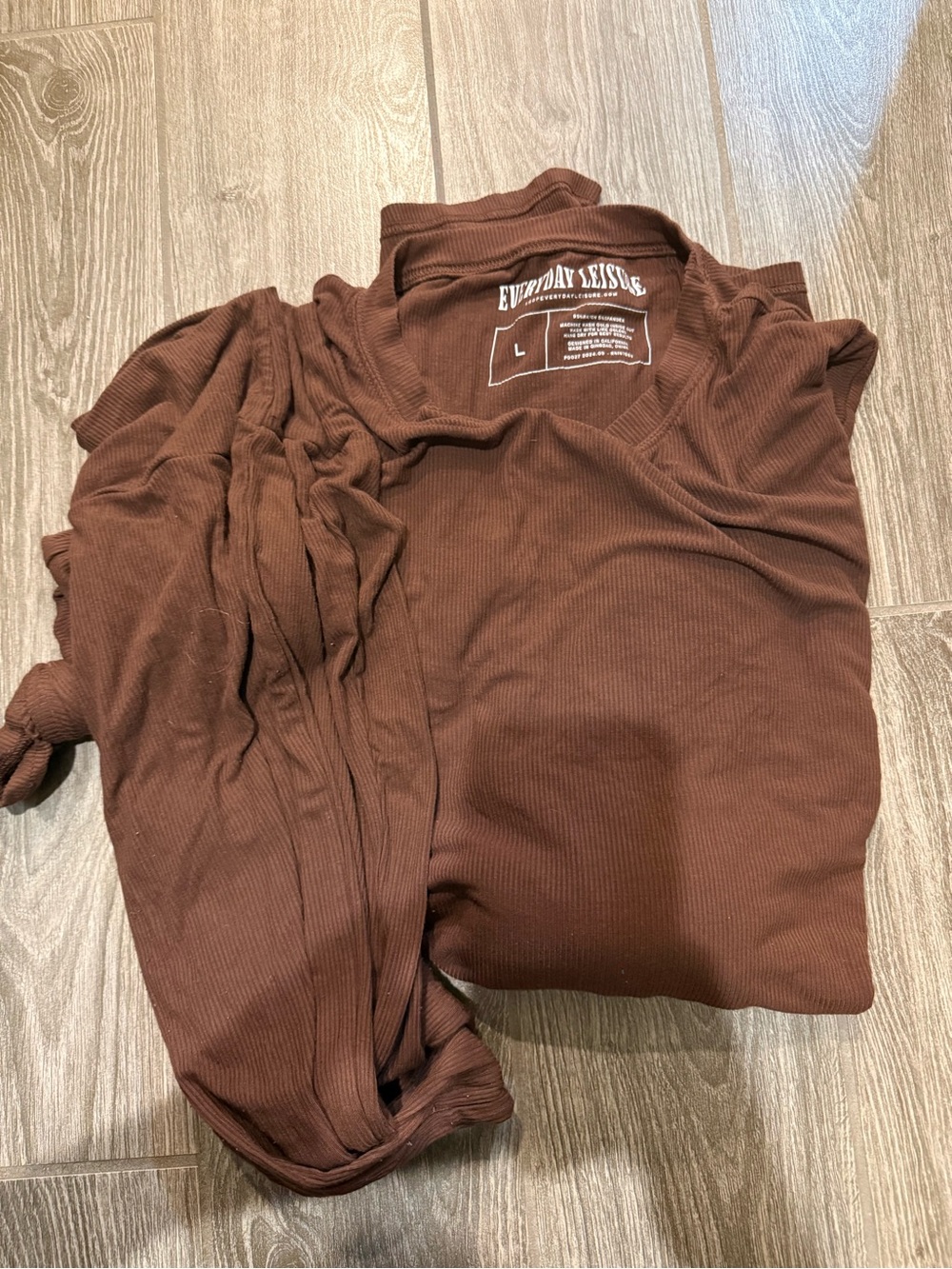 Everyday Leisure Women's Ribbed Long Sleeve Top - Brown